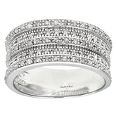 0.5ct Round Diamond Prong Set Half-Eternity Statement Ring in UK Hallmarked 9ct White Gold